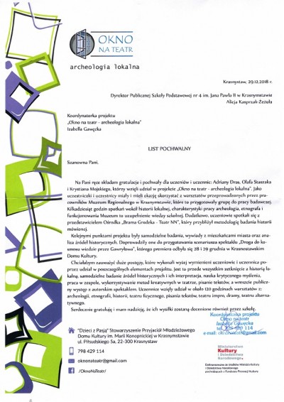 List pochwalny